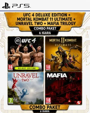 Kupi UFC 4 Deluxe Edition Mortal Kombat 11 Ultimate Unravel Two i Mafia Trilogy PS5 paket igara po najpovoljnijoj ceni u Srbiji
